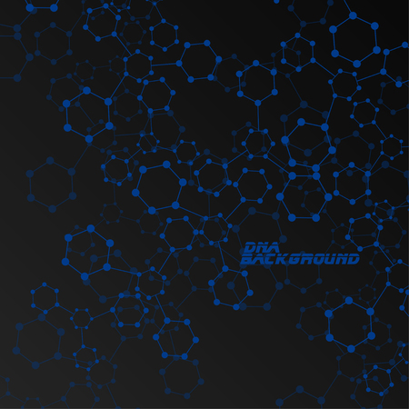 Abstract hexagonal molecules, molecular structure of DNA, geometric backgroundのイラスト素材