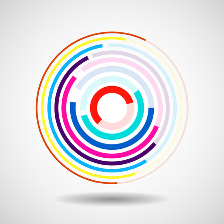 Abstract circle with lines, geometric logo, vectorのイラスト素材