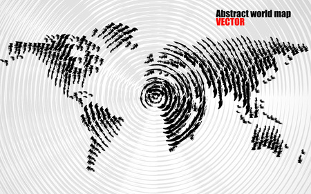 Abstract world map with ink brush. Vectorのイラスト素材