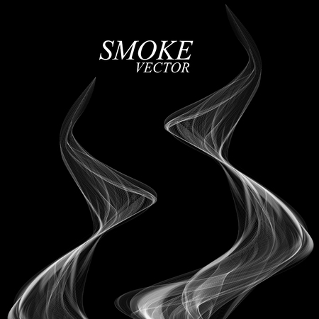 Abstract smoke isolated on black background Vectorのイラスト素材