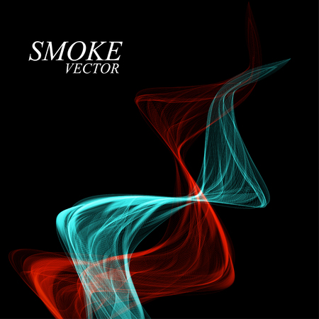 Abstract colorful smoke isolated on black background. Vectorのイラスト素材