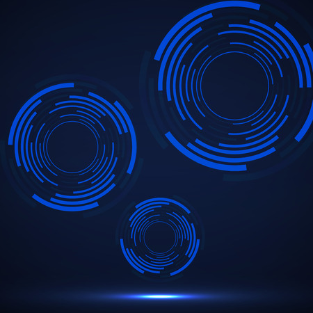 Abstract technology circles, geometric logo, vectorのイラスト素材