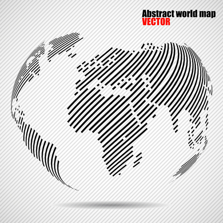Abstract globe earth of with lines. World stripes map. Vectorのイラスト素材