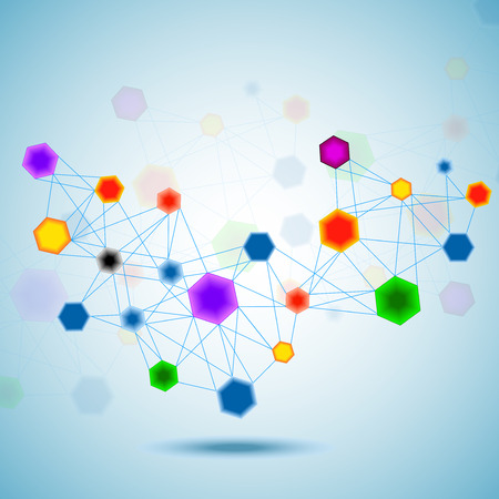 Hexagonal molecule structure of DNA. Geometric abstract background. Vector illustration.のイラスト素材