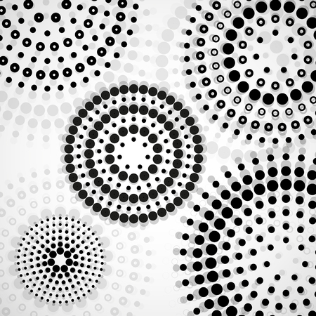 Abstract background with dotted circles. Dots in circular form. Vector design backdropのイラスト素材