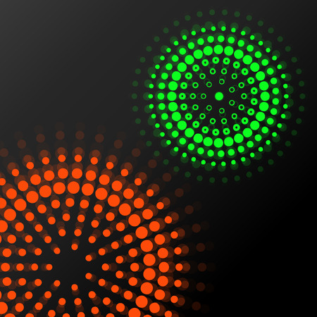 Abstract background with colorful dotted circles. Dots in circular form. Vector design backdropのイラスト素材