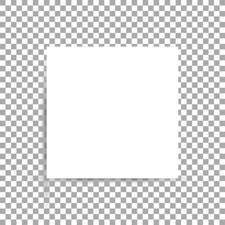 White sticky note with shadows on transparent backgroundのイラスト素材