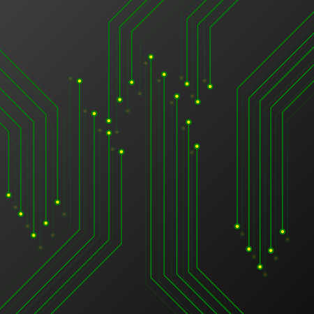 Circuit board on black background. Abstract technology, vector illustrationのイラスト素材
