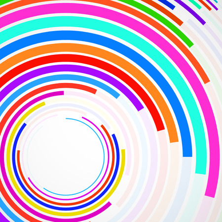 Abstract background of colorful circles with lines, technology backdropのイラスト素材