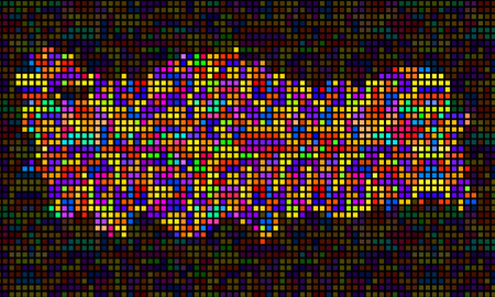 Abstract map of Turkey, colorful pixels. Vectorのイラスト素材
