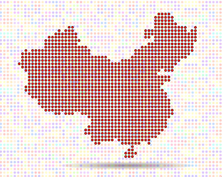 Abstract map of China, colorful dots. Vector illustration. Eps 10のイラスト素材