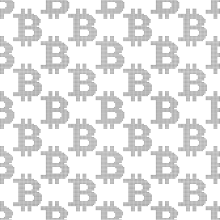 Seamless pattern with sign bitcoin of pixelsのイラスト素材