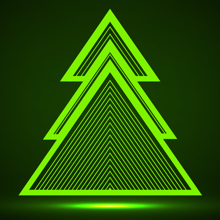 Abstract christmas tree of lines. Vector illustration.のイラスト素材