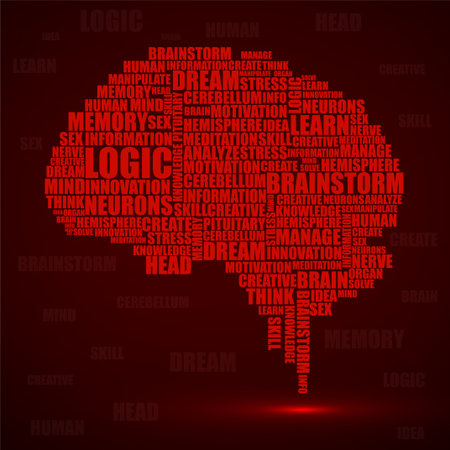 Abstract silhouette human brain of words. Vector illustration. Eps 10のイラスト素材