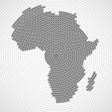 Abstract Africa map of radial dots, halftone concept. Vector illustration, eps 10のイラスト素材