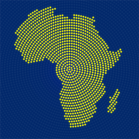 Abstract Africa map of radial dots. Vector illustration, eps 10のイラスト素材