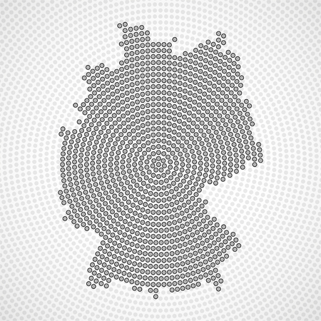 Abstract Germany map of radial dots, halftone concept. Vectorのイラスト素材