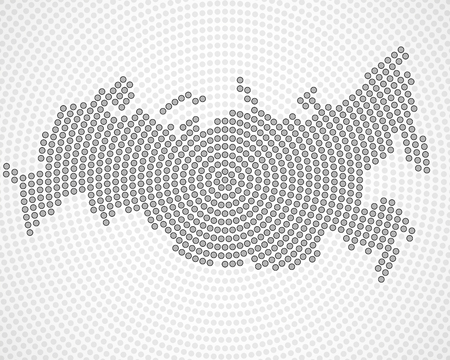 Abstract Russia map of radial dots, halftone concept. Vectorのイラスト素材