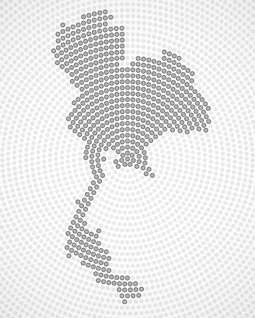 Abstract Thailand map of radial dots, halftone concept. Vectorのイラスト素材
