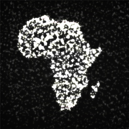 Abstract map of Africa with glowing particlesのイラスト素材
