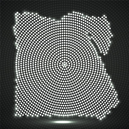 Abstract map Egypt of glowing radial dotsのイラスト素材