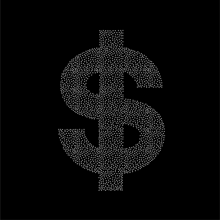 Abstract dollar sign of dots. Vector designのイラスト素材