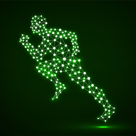 Abstract running man from circles and linesのイラスト素材