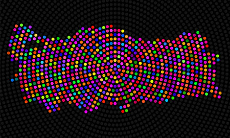 Abstract colorful Turkey map of radial dotsのイラスト素材