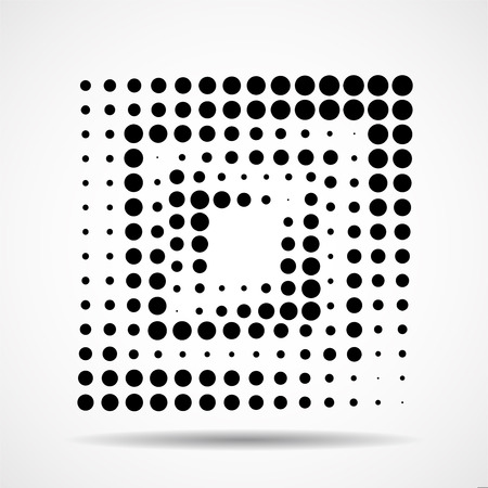 Abstract dotted square. Dots in square form. Halftone effect. Vectorのイラスト素材