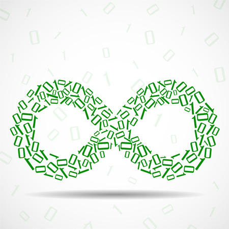 Abstract sign infinity from binary code. Vectorのイラスト素材