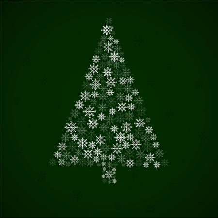 Abstract Christmas tree of snowflakes. Merry Christmas and Happy New Yearのイラスト素材