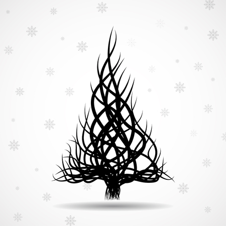 Abstract Christmas tree of wavy lines. Vectorのイラスト素材
