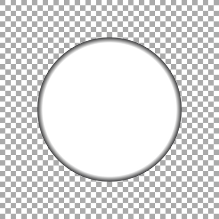 Vector paper circle sticker isolated on transparent background. Empty white paperのイラスト素材
