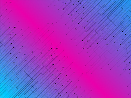 Abstract background of colorful lines and dots. Technology geometric graphic