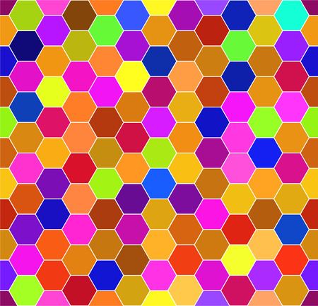 Abstract colorful honeycomb pattern. Geometric hexagons backgroundのイラスト素材