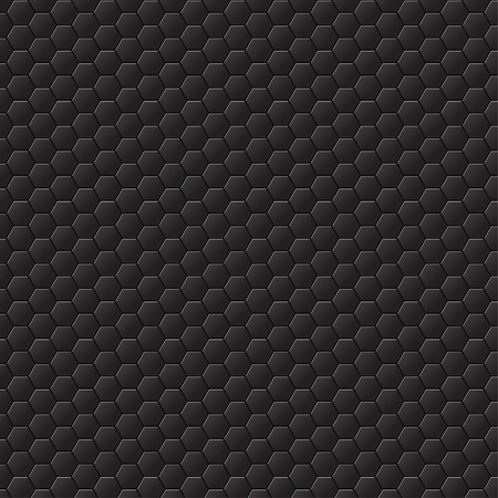 Black background with hexagons, honeycomb pattern. Vectorのイラスト素材