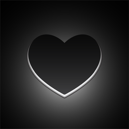 Big black heart, love symbol. Vector symbolのイラスト素材