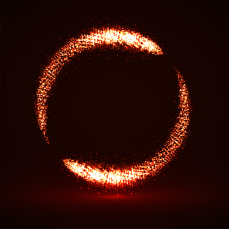 Abstract shine dust, glowing circle with lights particleのイラスト素材
