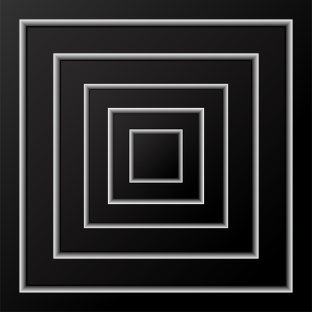 Abstract background of black squares with shadow, paper layersのイラスト素材