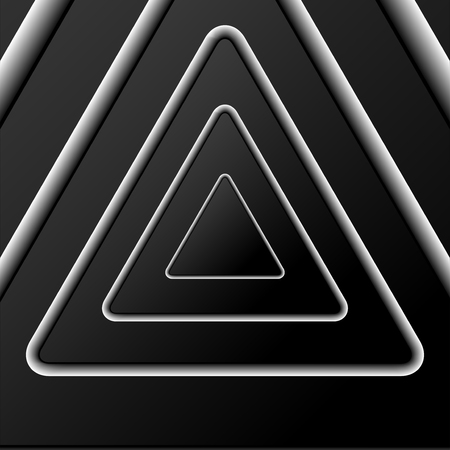 Abstract background of black triangles with shadow, paper layersのイラスト素材