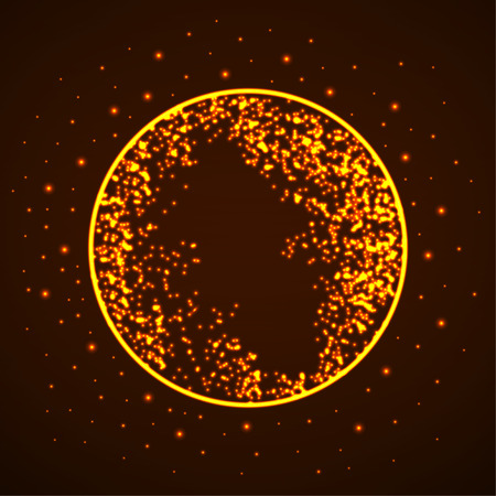 Abstract globe with glowing particles, technology planet. Vectorのイラスト素材