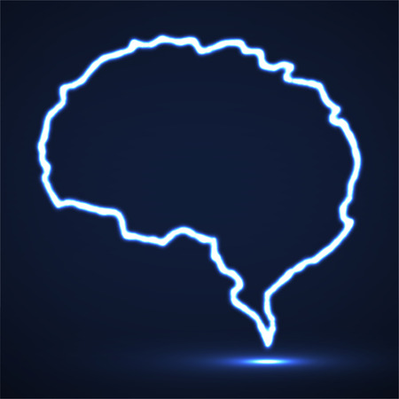 Abstract brain of glowing contour. Vectorのイラスト素材