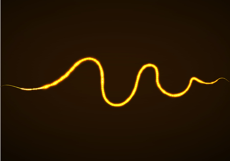 Abstract glowing wave line on dark background, neon curveのイラスト素材