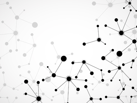 Abstract molecule background, connected structure. Dna, atom, neuronsのイラスト素材