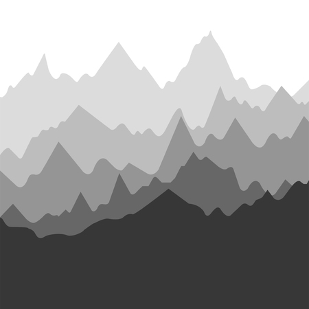 Vector landscape with silhouettes of mountains, nature backgroundのイラスト素材