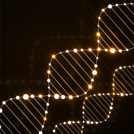 Neon dna spiral. Abstract background. Medical science, biologyのイラスト素材