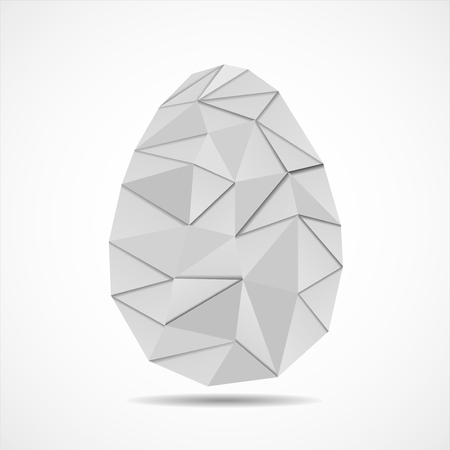 Abstract Easter egg of triangles with shadows. Vector geometric polygonal shapesのイラスト素材