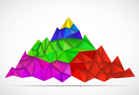 Abstract mountain in polygonal style. Mountain with triangles, vector illustrationのイラスト素材