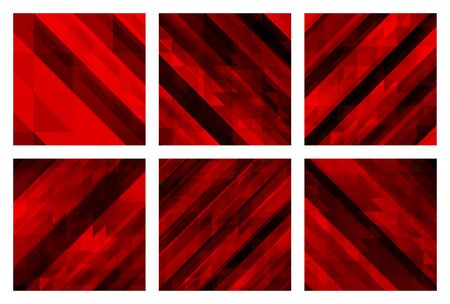 Set of abstract 3D geometric colorful background from triangles. Vector illustration.のイラスト素材