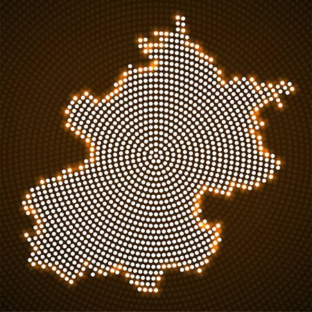 Abstract map Beijing of glowing radial dots, halftone concept. Vector illustrationのイラスト素材
